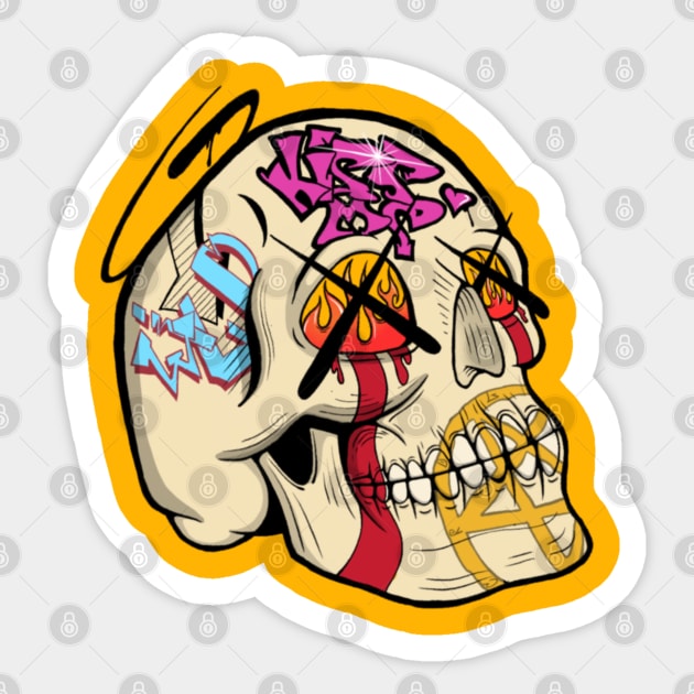 Graffiti skull Sticker by kojaev.d@yandex.ru